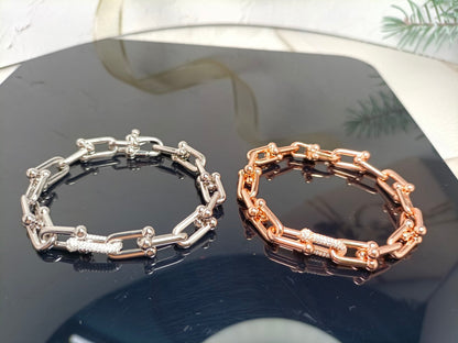 [Hevara Jewelry]HARDWEAR BRACELET PINK GOLD AND SILVER DIAMOND