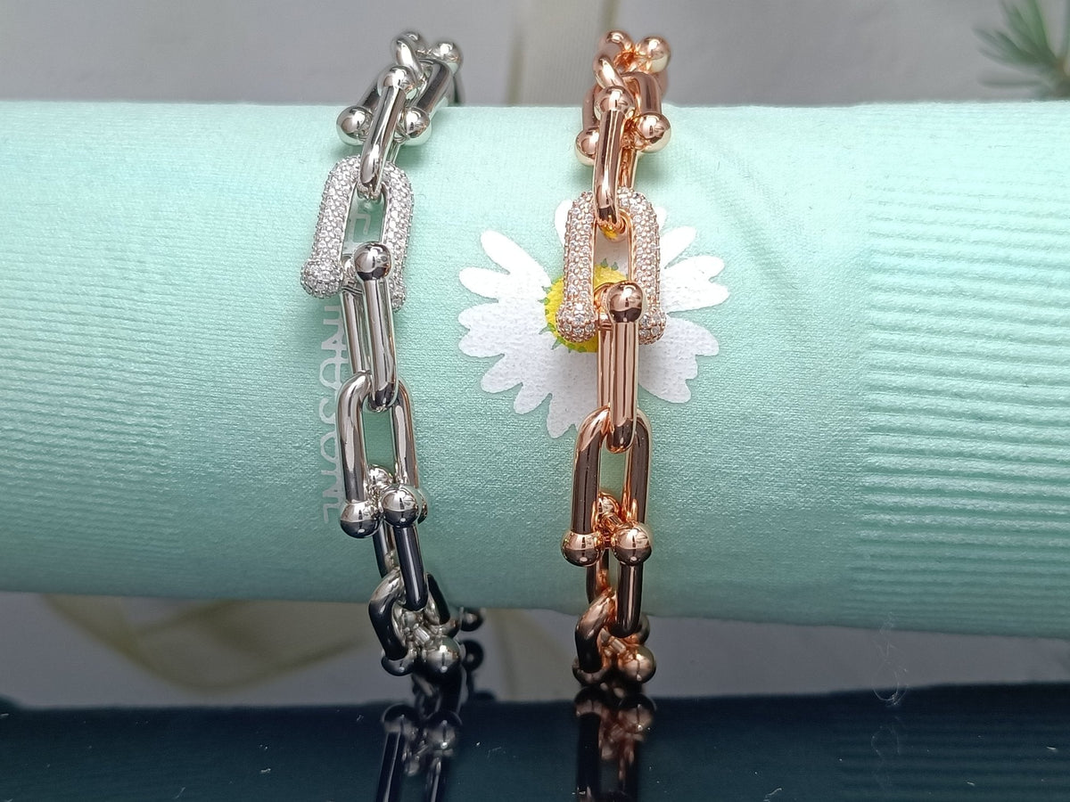[Hevara Jewelry]HARDWEAR BRACELET PINK GOLD AND SILVER DIAMOND