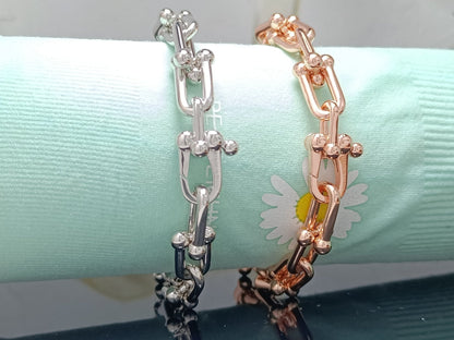 [Hevara Jewelry]HARDWEAR BRACELET PINK GOLD AND SILVER DIAMOND