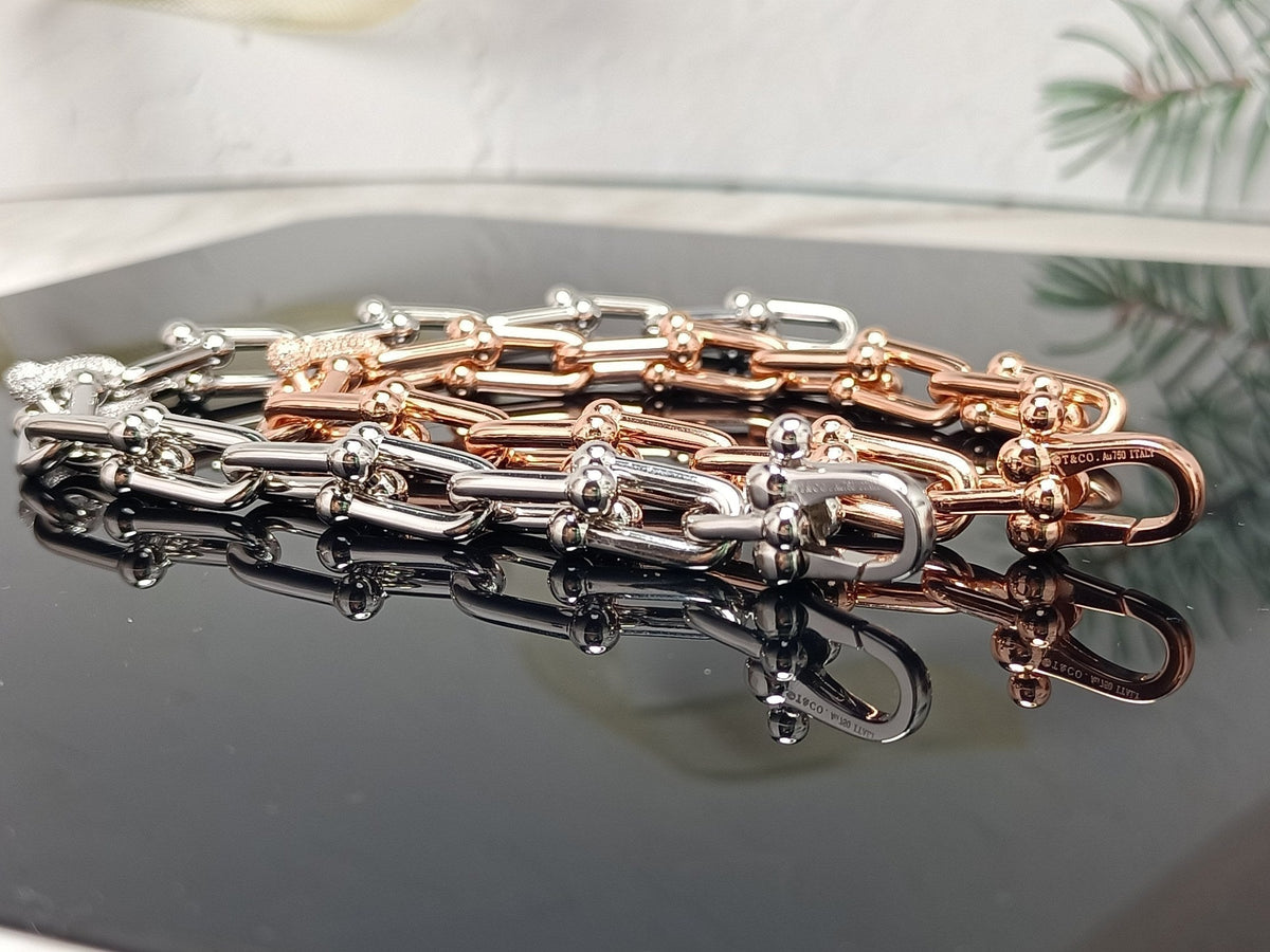 [Hevara Jewelry]HARDWEAR BRACELET PINK GOLD AND SILVER DIAMOND