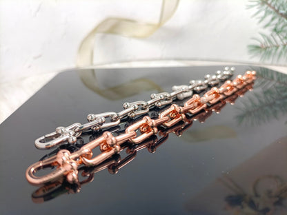 [Hevara Jewelry]HARDWEAR BRACELET PINK GOLD AND SILVER DIAMOND
