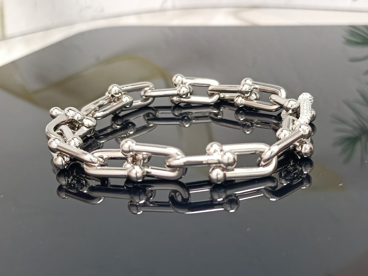[Hevara Jewelry]HARDWEAR BRACELET PINK GOLD AND SILVER DIAMOND