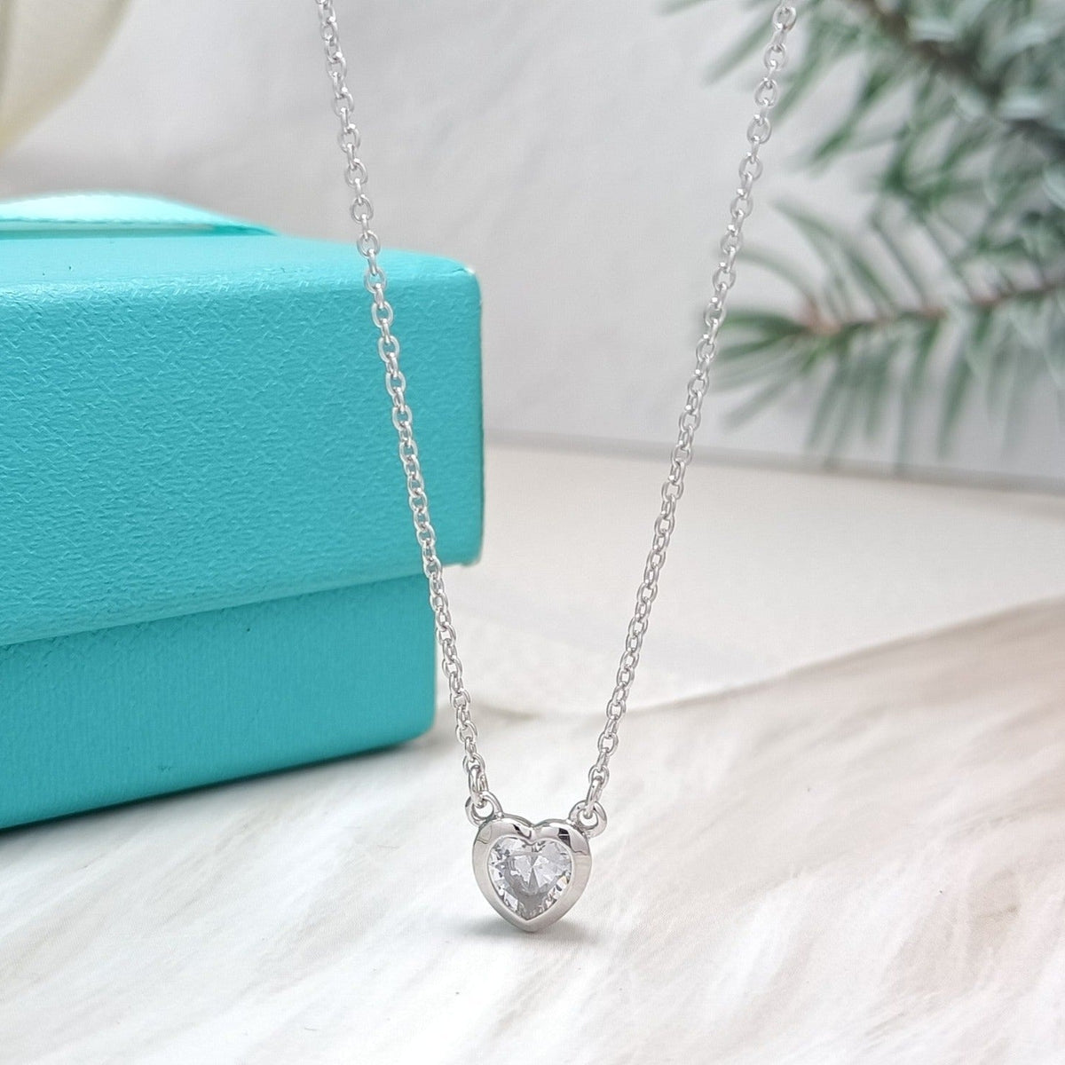 [Hevara Jewelry]HEART BIG DIAMOND NECKLACE