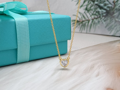 [Hevara Jewelry]HEART BIG DIAMOND NECKLACE