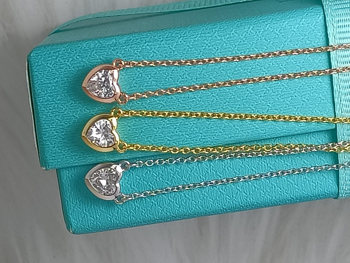 [Hevara Jewelry]HEART BIG DIAMOND NECKLACE