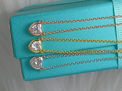 [Hevara Jewelry]HEART BIG DIAMOND NECKLACE