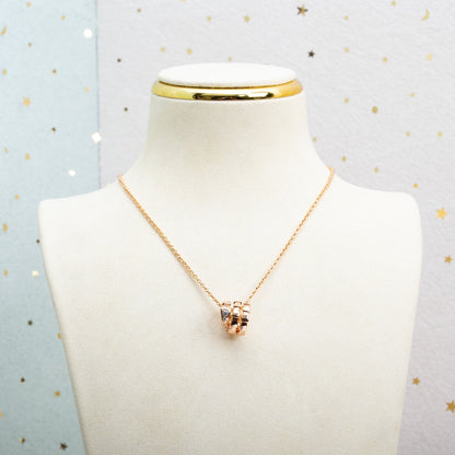 [⭐Hevara Jewelry]SERPENTI PINK GOLD NECKLACE DIAMOND