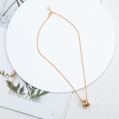 [⭐Hevara Jewelry]SERPENTI PINK GOLD NECKLACE DIAMOND