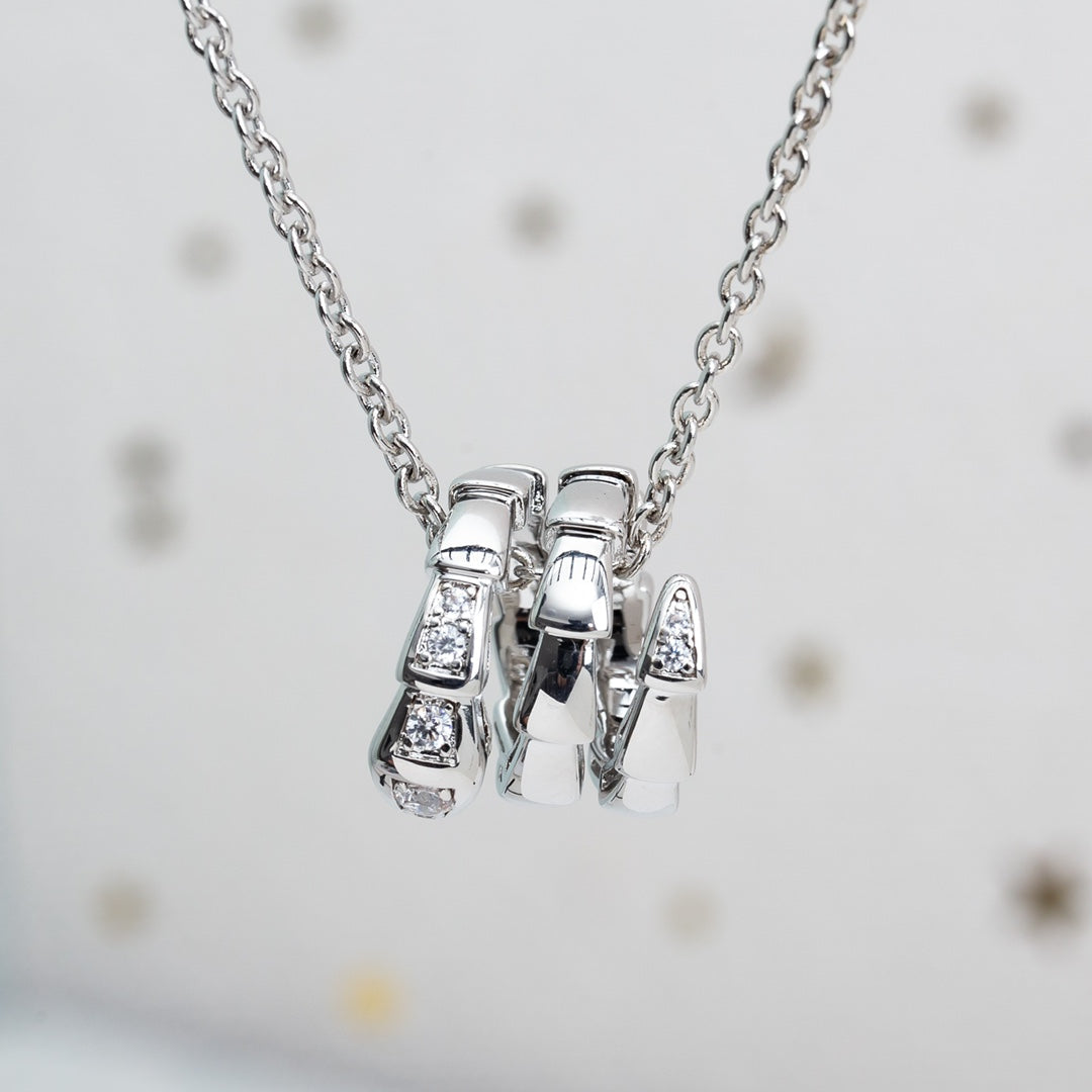 [⭐Hevara Jewelry]SERPENTI SILVER NECKLACE DIAMOND