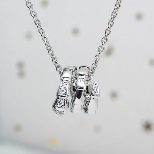 [⭐Hevara Jewelry]SERPENTI SILVER NECKLACE DIAMOND