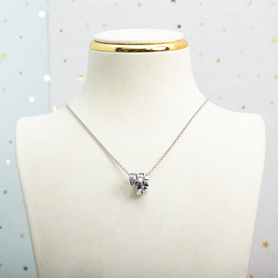 [⭐Hevara Jewelry]SERPENTI SILVER NECKLACE DIAMOND