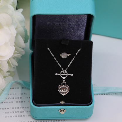 [Hevara Jewelry]DOUBLE HEART BLUE NECKLACE