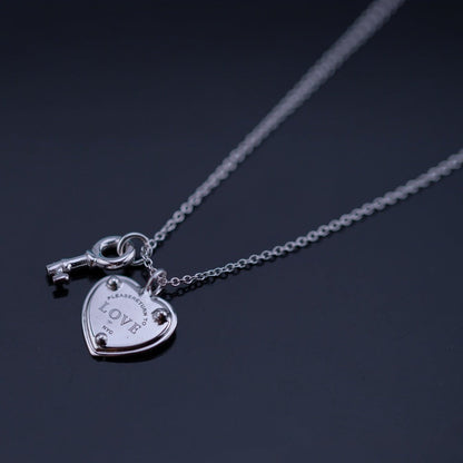 [Hevara Jewelry]KEY AND HEART SILVER NECKLACE