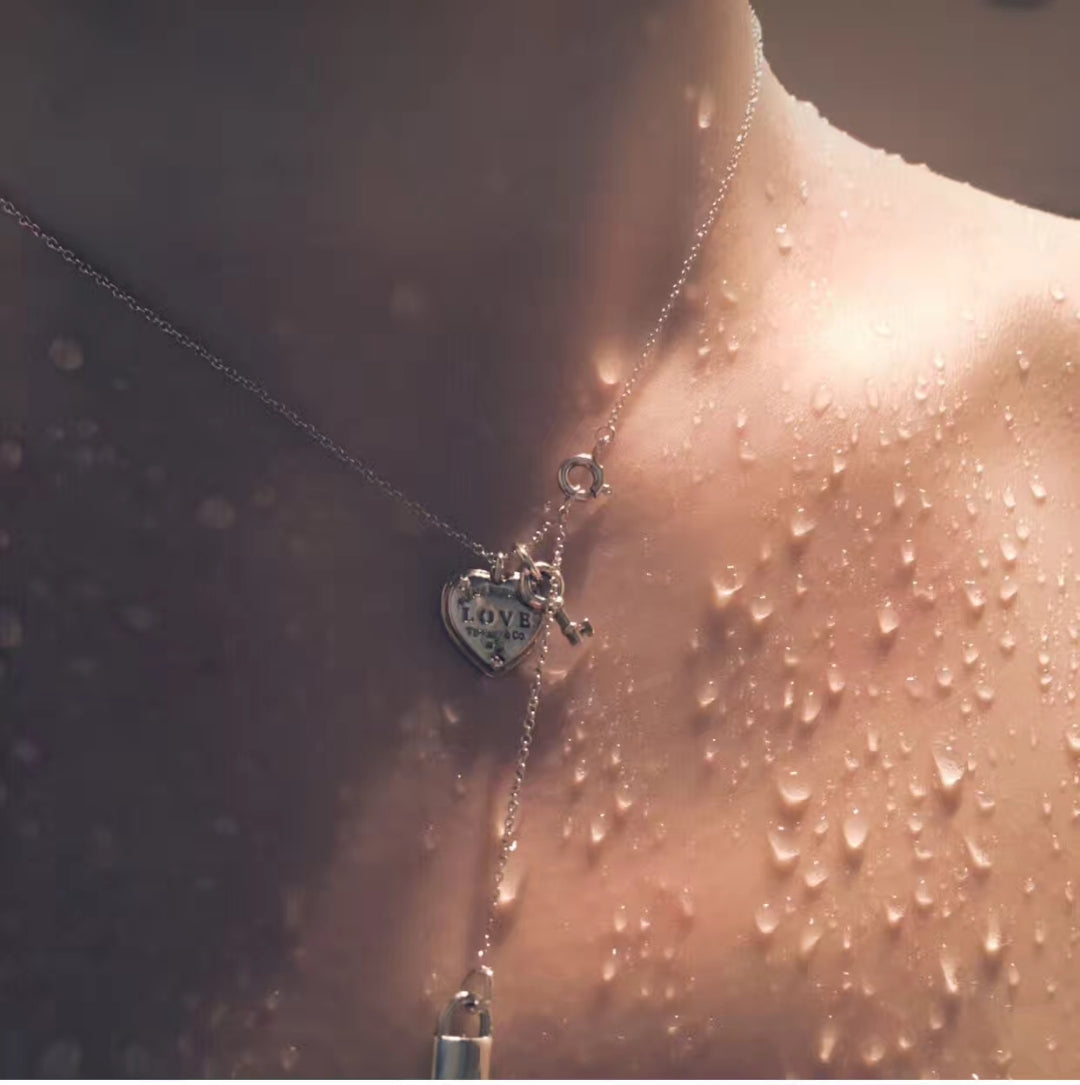 [Hevara Jewelry]KEY AND HEART SILVER NECKLACE