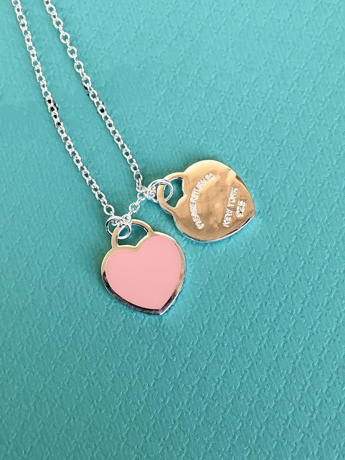 [Hevara Jewelry]DOUBLE HEART PEDANT SILVER NECKLACE