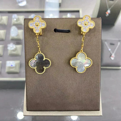 [⭐Hevara Jewelry]CLOVER  2 MOTIFS  DIAMOND  EARRINGS (MULTIPLE CHOICESç´