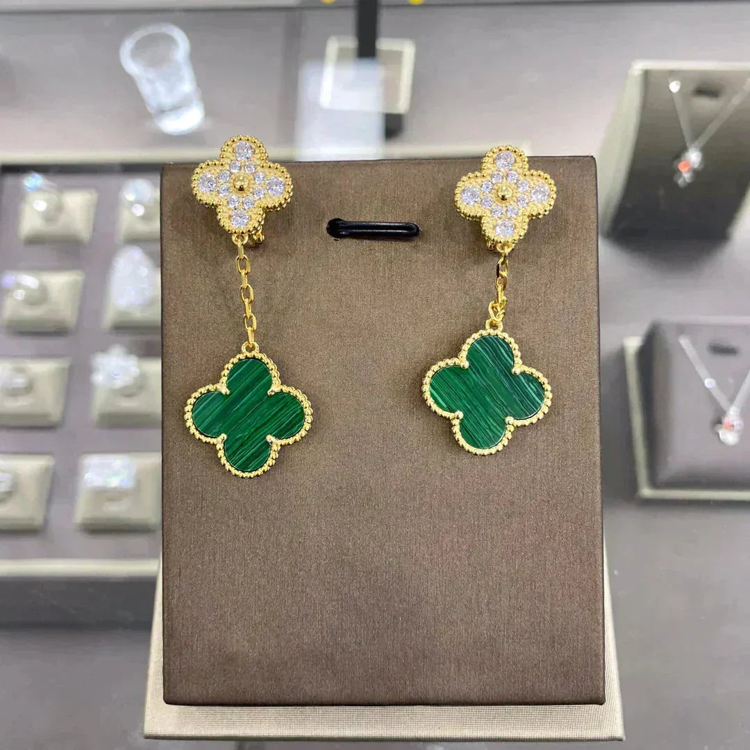 [⭐Hevara Jewelry]CLOVER  2 MOTIFS  DIAMOND  EARRINGS (MULTIPLE CHOICESç´