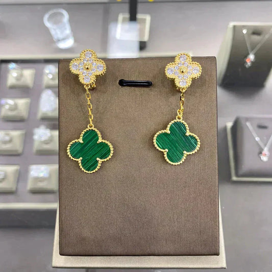 [⭐Hevara Jewelry]CLOVER  2 MOTIFS  DIAMOND  EARRINGS (MULTIPLE CHOICESç´