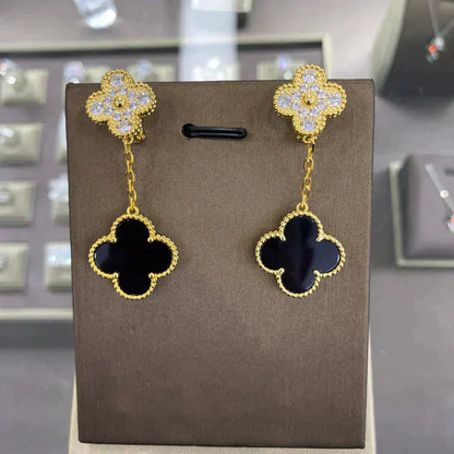 [⭐Hevara Jewelry]CLOVER  2 MOTIFS  DIAMOND  EARRINGS (MULTIPLE CHOICESç´