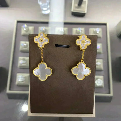 [⭐Hevara Jewelry]CLOVER  2 MOTIFS  DIAMOND  EARRINGS (MULTIPLE CHOICESç´