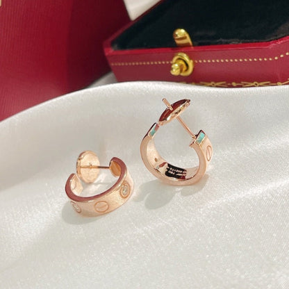 [⭐Hevara Jewelry]LOVE EARRINGS 5.7MM 2 DIAMONDS