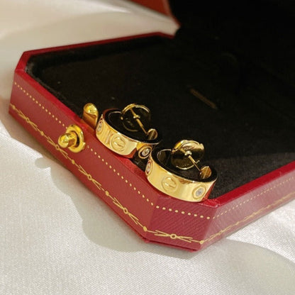 [⭐Hevara Jewelry]LOVE EARRINGS 5.7MM 2 DIAMONDS