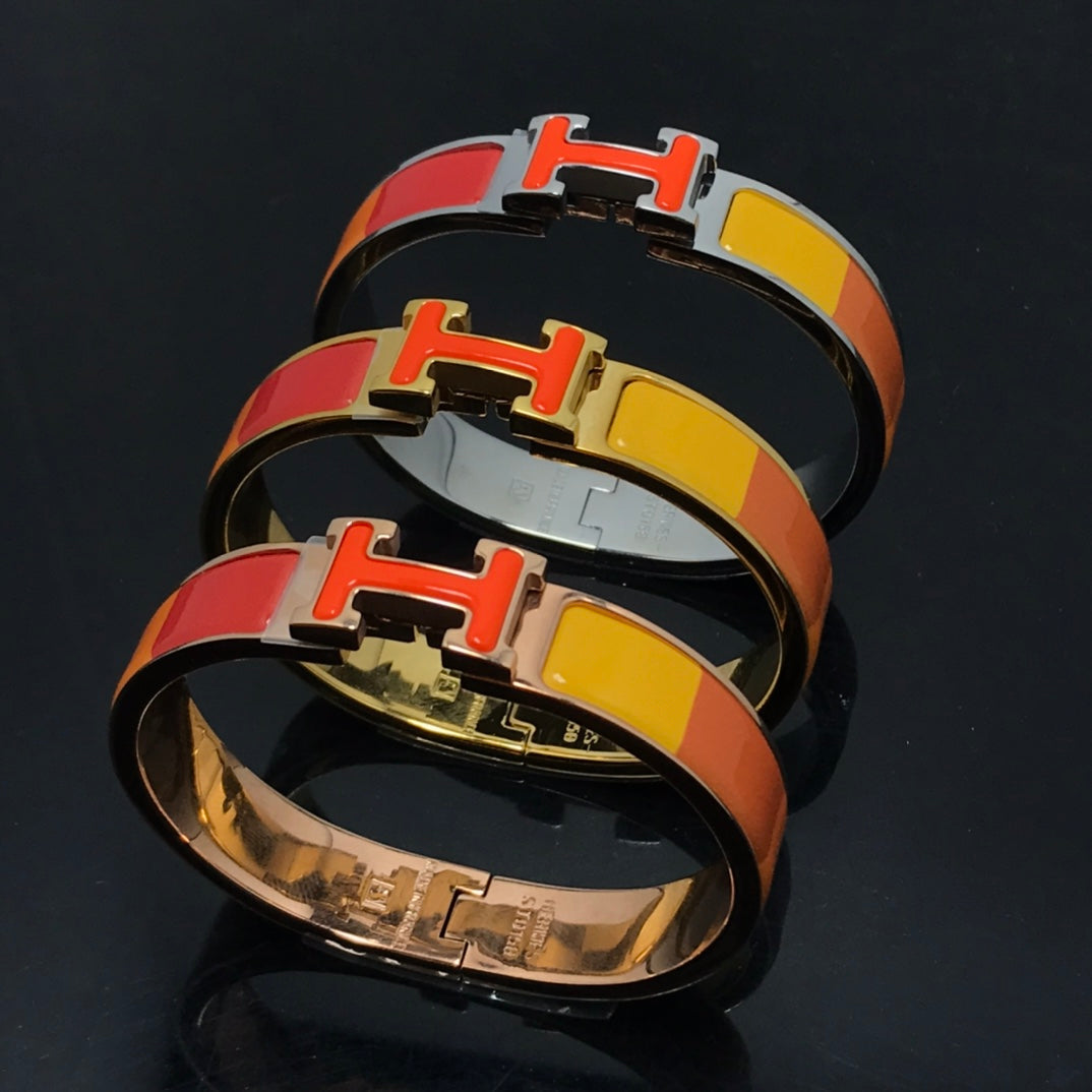 [⭐Hevara Jewelry]H BRACELET ORANGE RAINBOW CERAMIC