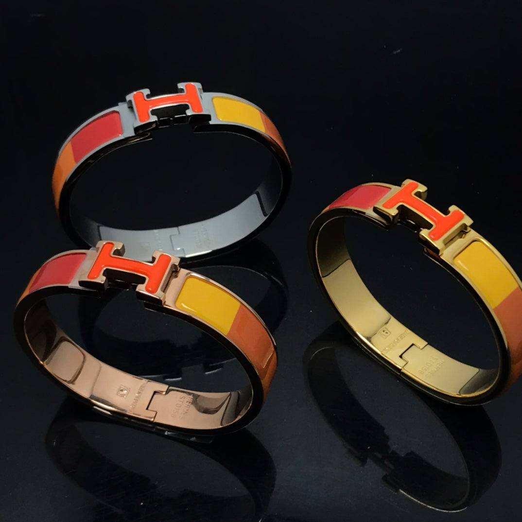 [⭐Hevara Jewelry]H BRACELET ORANGE RAINBOW CERAMIC
