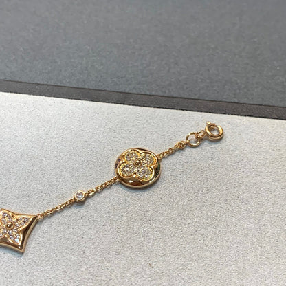[⭐Hevara Jewelry]STAR AND SUN 4 MOTIFS GOLD DIAMONDS BRACELET