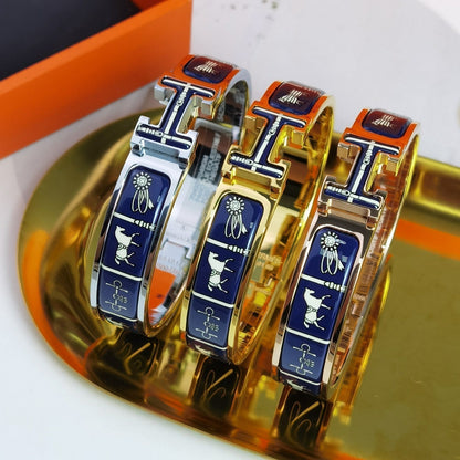 [⭐Hevara Jewelry]H COUVERTURES DARK BLUE BRACELET