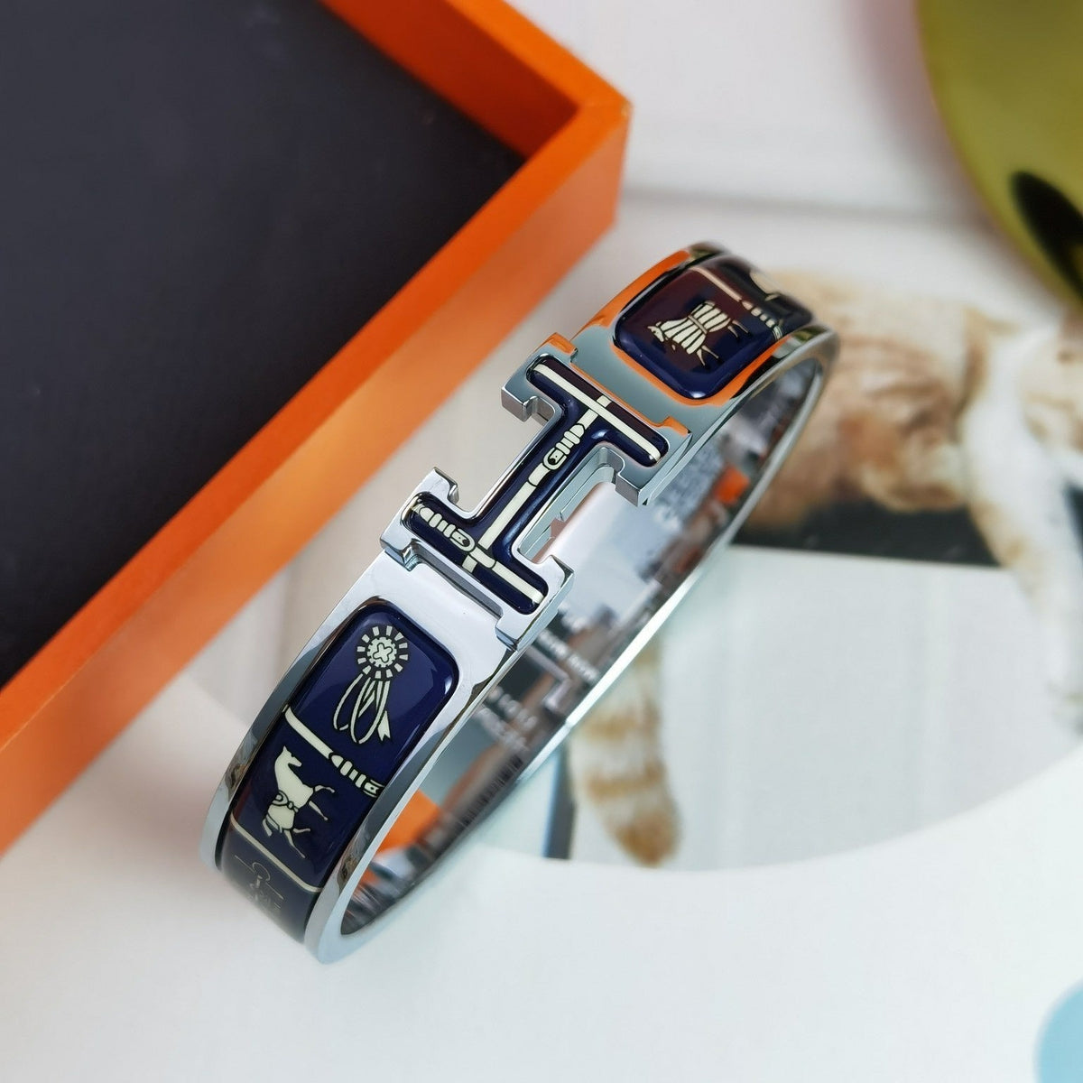 [⭐Hevara Jewelry]H COUVERTURES DARK BLUE BRACELET