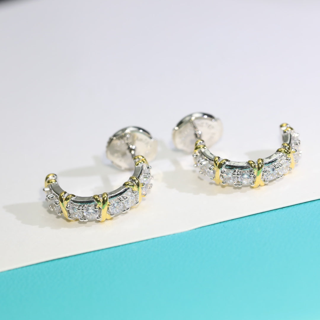 [Hevara Jewelry]TWENTY STONE HOOP GOLD EARRINGS