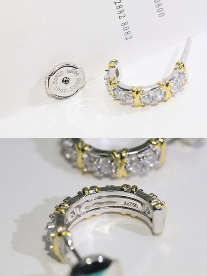 [Hevara Jewelry]TWENTY STONE HOOP GOLD EARRINGS