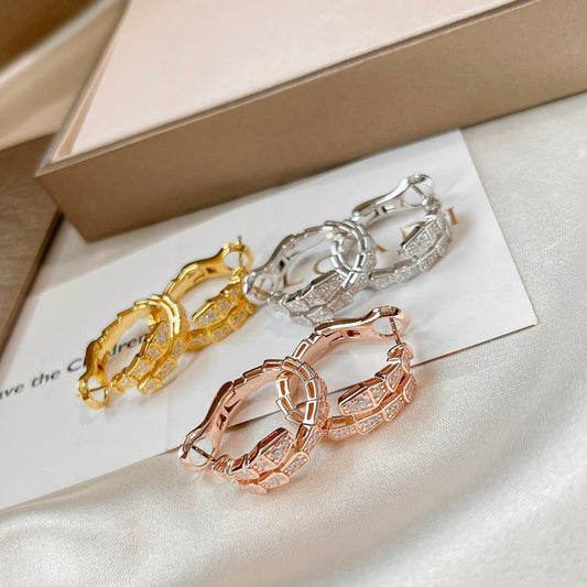 [⭐Hevara Jewelry]SERPENTI EARRINGS DIAMOND