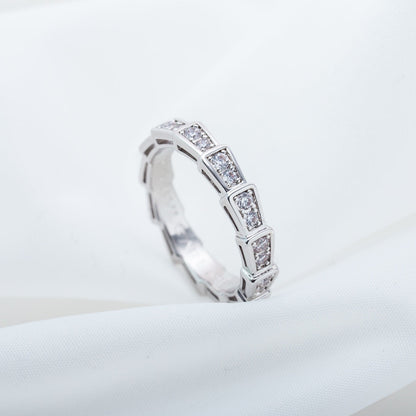 [⭐Hevara Jewelry]SERPENTI RING SILVER DIAMOND PAVED 3MM