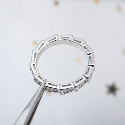 [⭐Hevara Jewelry]SERPENTI RING SILVER DIAMOND PAVED 3MM