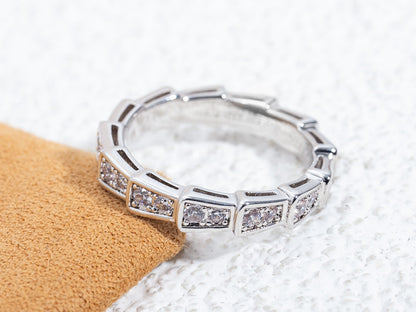 [⭐Hevara Jewelry]SERPENTI RING SILVER DIAMOND PAVED 3MM