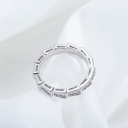 [⭐Hevara Jewelry]SERPENTI RING SILVER DIAMOND PAVED 3MM