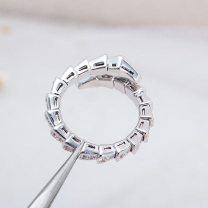 [⭐Hevara Jewelry]SERPENTI RING SILVER DIAMOND PAVED 4MM