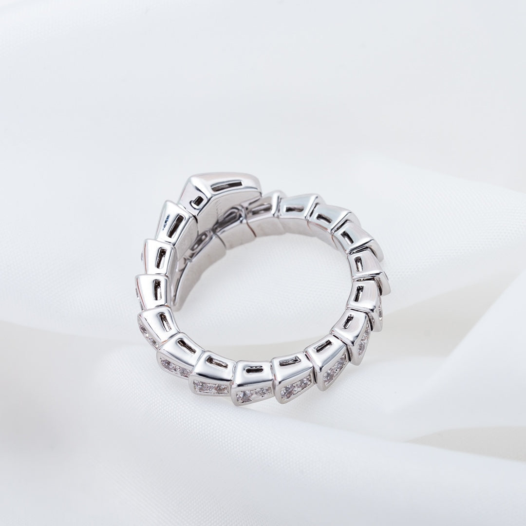[⭐Hevara Jewelry]SERPENTI RING SILVER DIAMOND PAVED 4MM