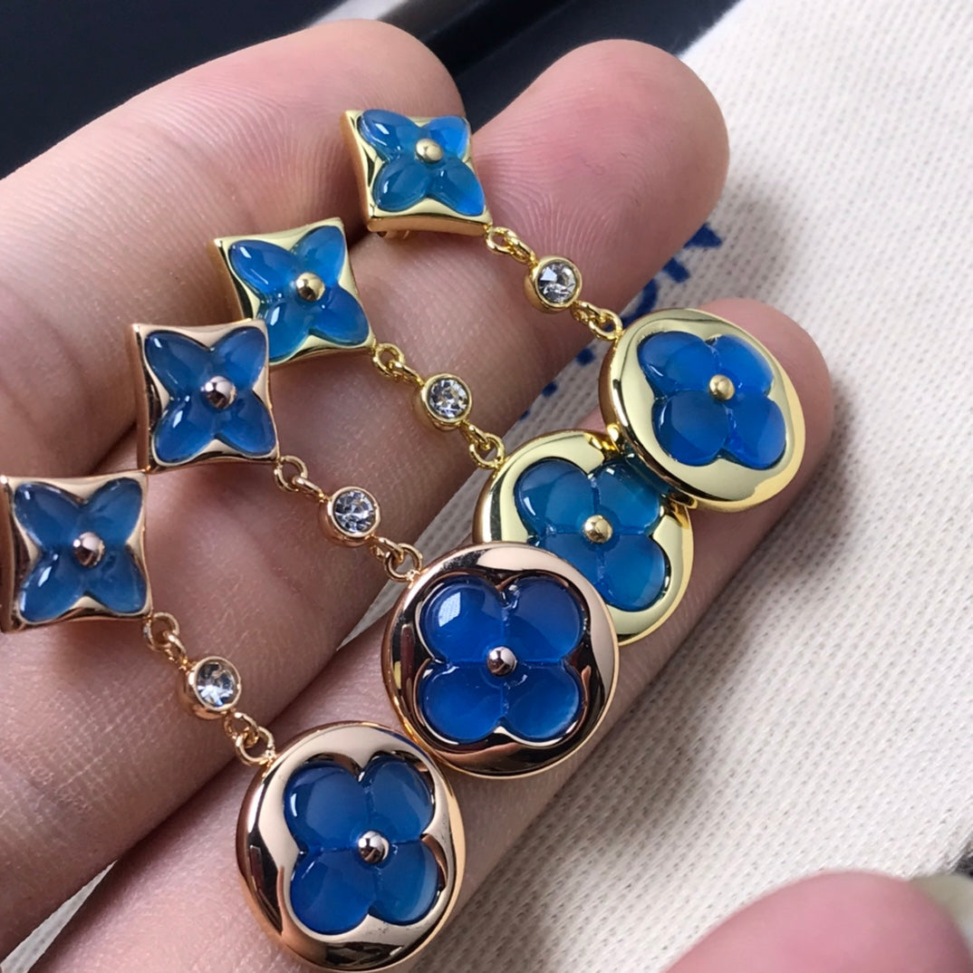 [⭐Hevara Jewelry]STAR AND SUN AGATE DIAMOND EARRINGS
