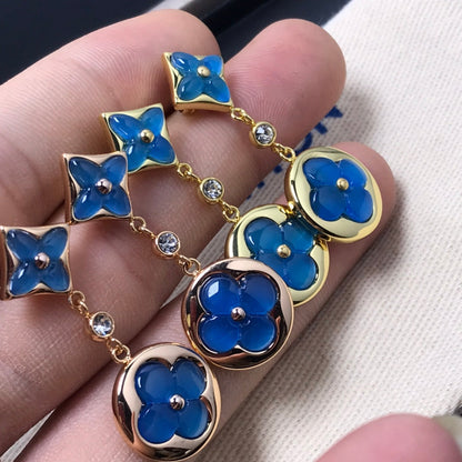 [⭐Hevara Jewelry]STAR AND SUN AGATE DIAMOND EARRINGS