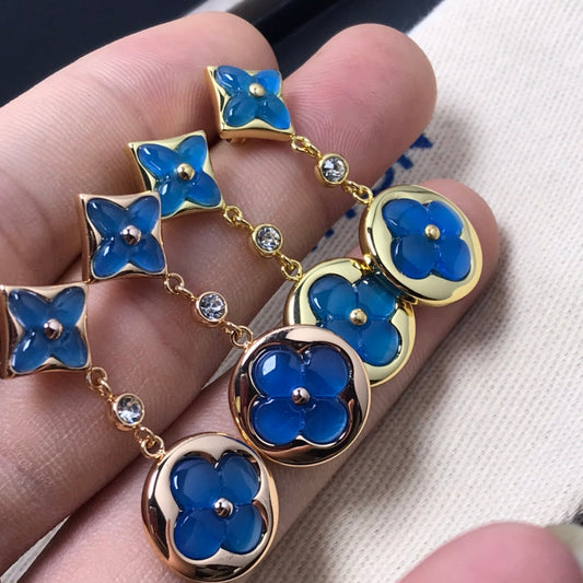 [⭐Hevara Jewelry]STAR AND SUN AGATE DIAMOND EARRINGS