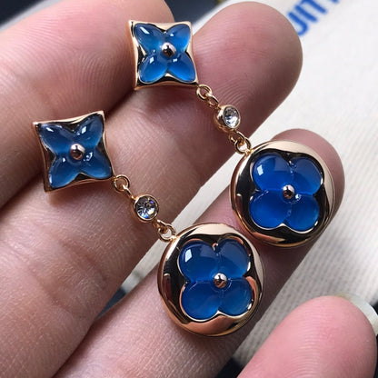 [⭐Hevara Jewelry]STAR AND SUN AGATE DIAMOND EARRINGS