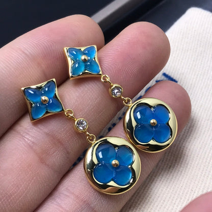 [⭐Hevara Jewelry]STAR AND SUN AGATE DIAMOND EARRINGS