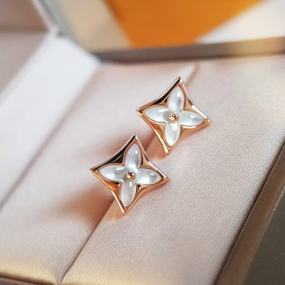 [⭐Hevara Jewelry]STAR MOP PINK GOLD EARRINGS