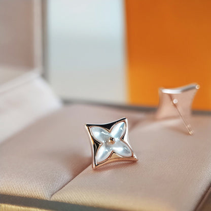 [⭐Hevara Jewelry]STAR MOP PINK GOLD EARRINGS