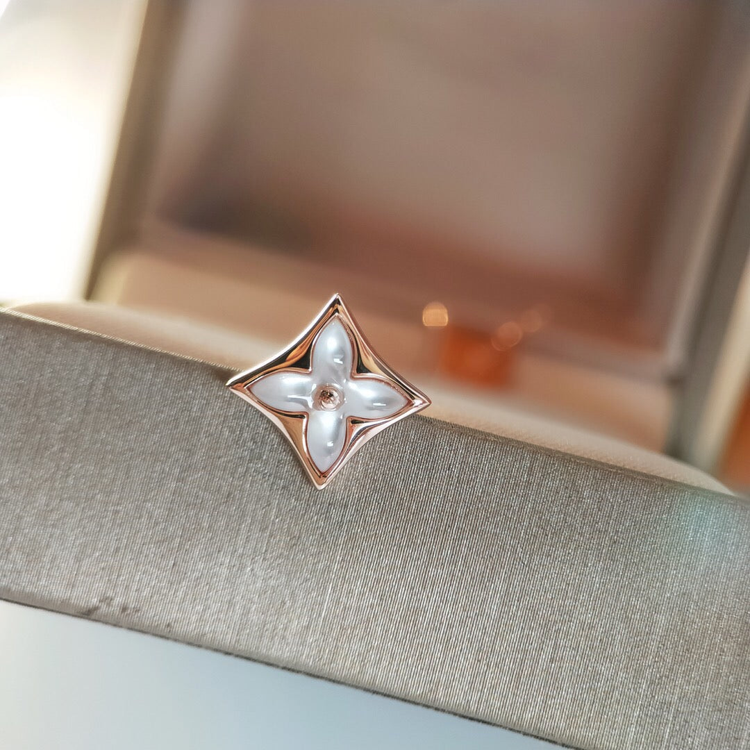 [⭐Hevara Jewelry]STAR MOP PINK GOLD EARRINGS