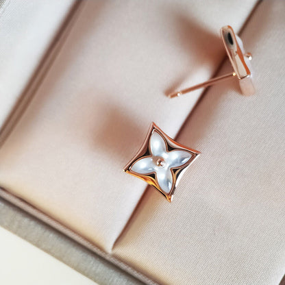 [⭐Hevara Jewelry]STAR MOP PINK GOLD EARRINGS