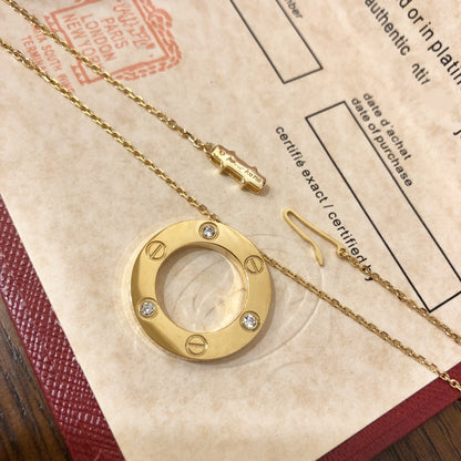 [⭐Hevara Jewelry]LOVE NECKLACE 16MM 3 DIAMONDS